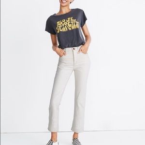 Madewell Slim Demi Boot Jeans in Cloud Lining